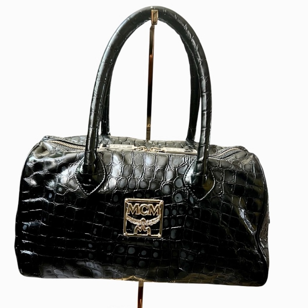 PreOwned  MCM Black Satchel Bag